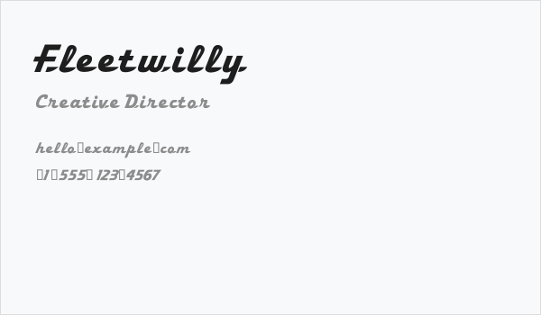 Fleetwilly Business Card