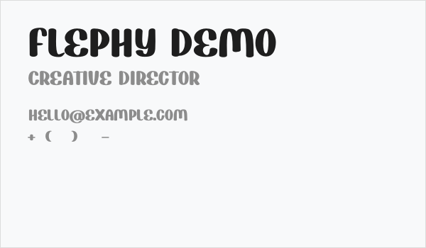 Flephy Demo Business Card