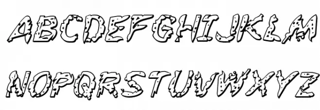 Flesh-Eating Comic 3D Italic Polices MAJUSCULES