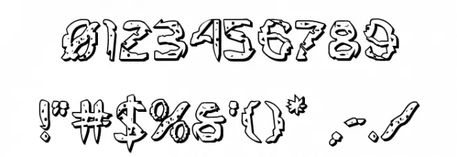 Flesh-Eating Comic 3D Regular Font OTHER CHARS