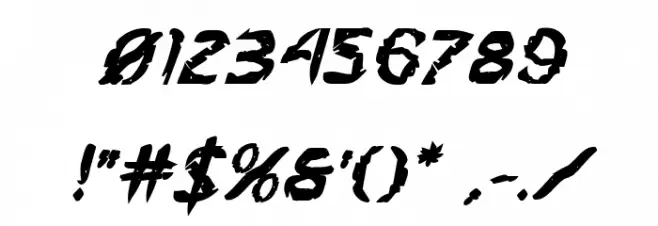 Flesh-Eating Comic Bold Italic Font OTHER CHARS