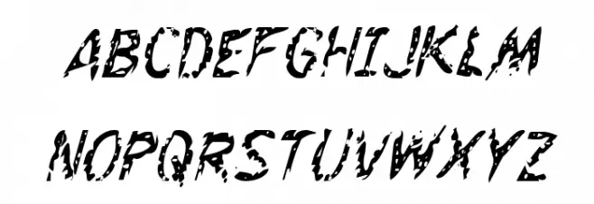 Flesh-Eating Comic Condensed Italic 字体 大写