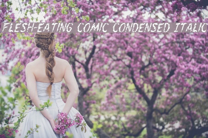Flesh-Eating Comic Condensed Italic Font examples