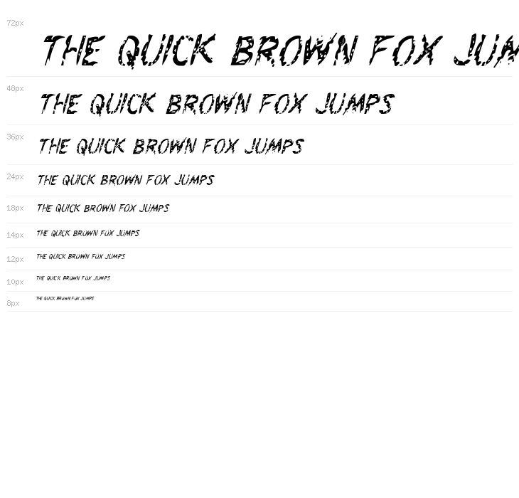 Flesh-Eating Comic Condensed Italic Waterfall