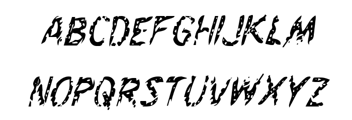 Flesh-Eating Comic Condensed Italic Font LOWERCASE