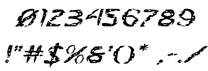 Flesh-Eating Comic Expanded Italic Font OTHER CHARS