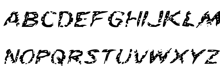 Flesh-Eating Comic Expanded Italic Font LOWERCASE