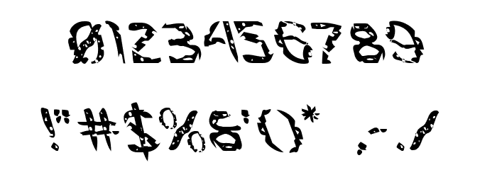 Flesh-Eating Comic Leftalic Font OTHER CHARS