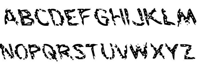 Flesh-Eating Comic Leftalic Font LOWERCASE