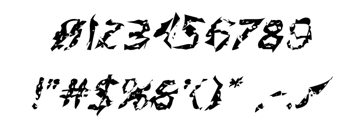 Flesh-Eating Comic Whacked Italic Font OTHER CHARS