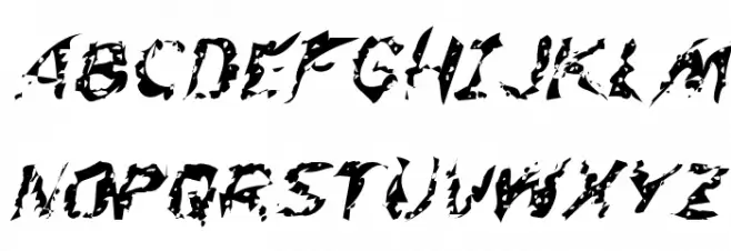 Flesh-Eating Comic Whacked Italic Шрифта ВЕРХНИЙ