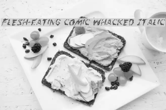 Flesh-Eating Comic Whacked Italic Font examples