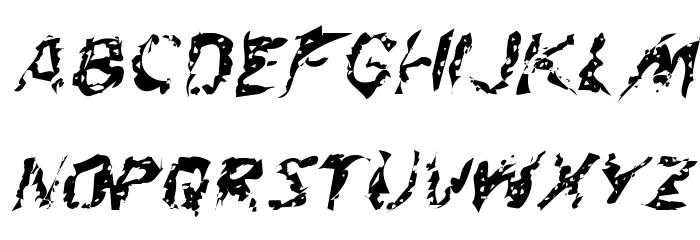 Flesh-Eating Comic Whacked Italic Font LOWERCASE