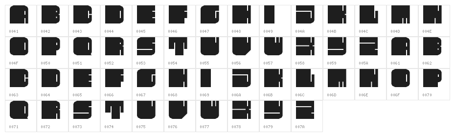 Fleshy Pad Regular Character Map