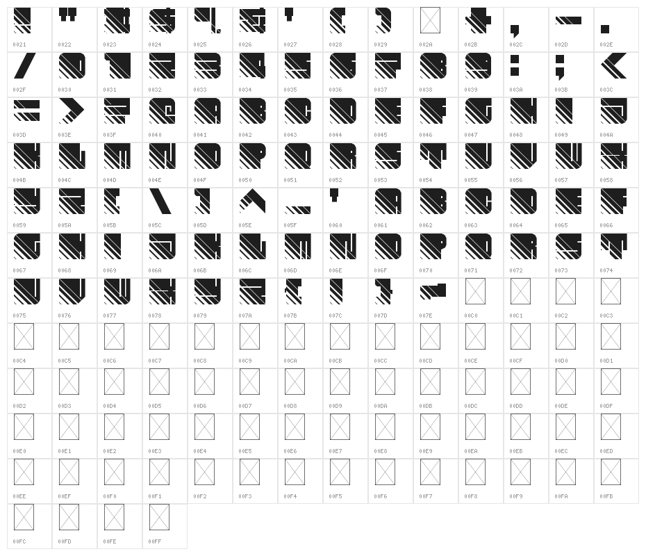 Fleshy Spare Regular Character Map