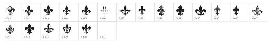 Fleur de Lys Regular Character Map