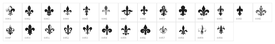 Fleur de Lys Regular Character Map