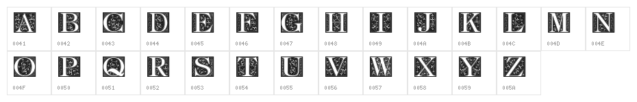 FleurCornerCaps Character Map