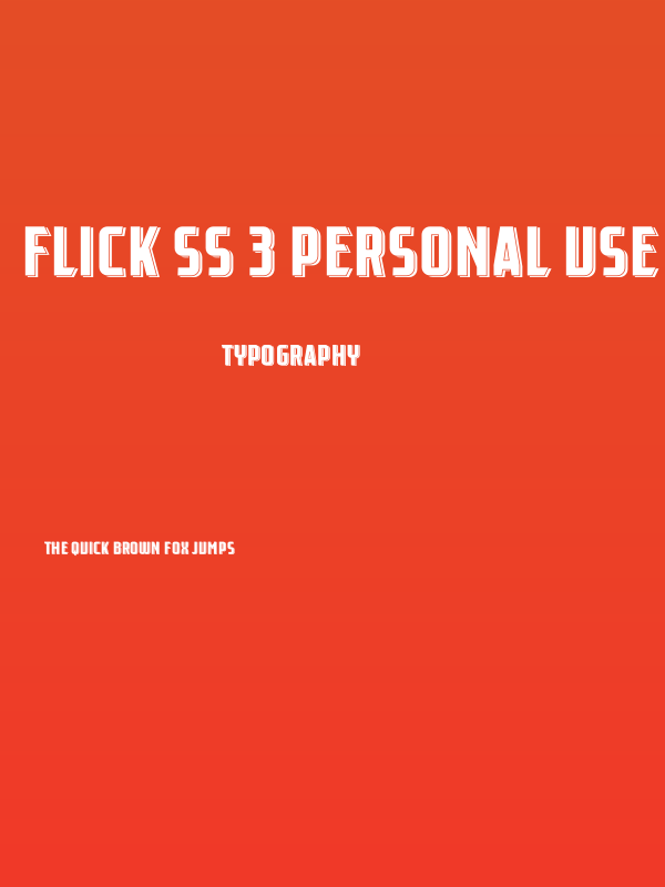 Flick SS 3 Personal Use Poster