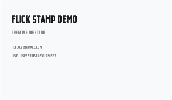 Flick Stamp Demo Business Card