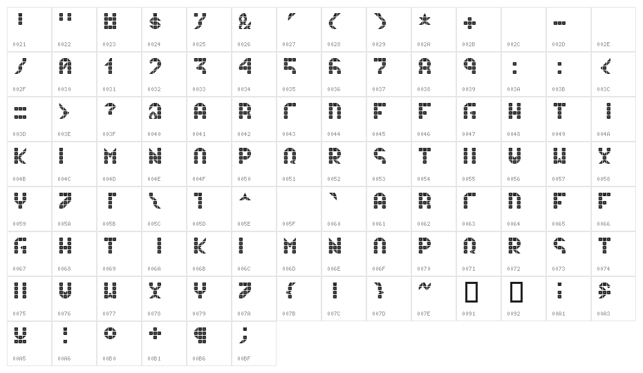 Flicker15 Character Map