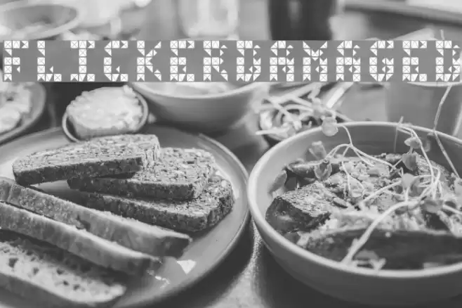 FlickerDamaged Font examples