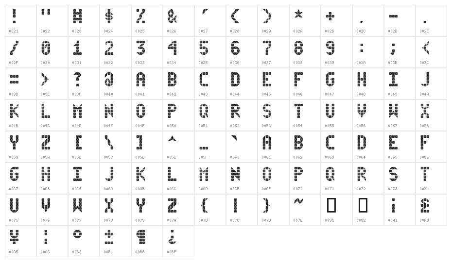Flicker Character Map