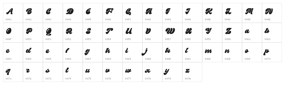 FlickingDEMO-Regular Character Map