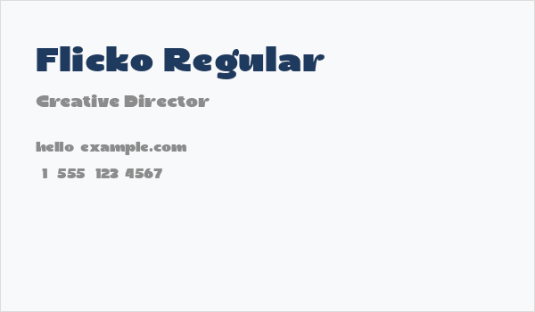 Flicko Regular Business Card