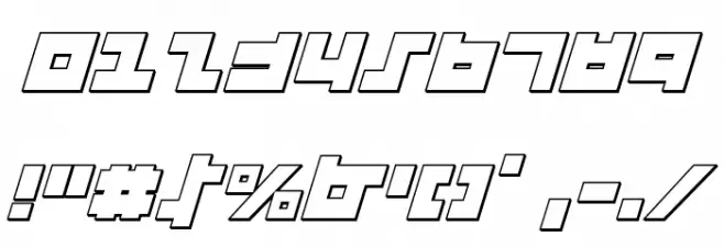 Flight Corps 3D Italic Шрифта ДРУГИЕ символов