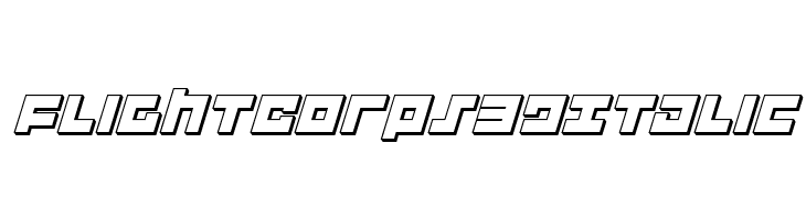 Flight Corps 3D Italic  font caratteri gratis