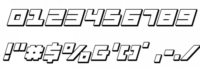 Flight Corps 3D Italic Font OTHER CHARS