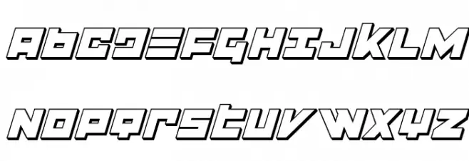 Flight Corps 3D Italic Schriftart Groß