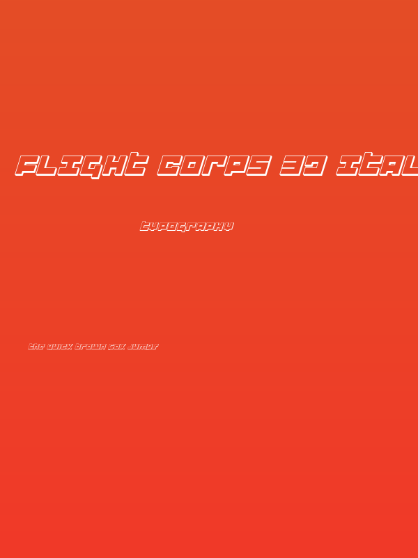 Flight Corps 3D Italic Poster