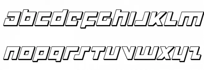 Flight Corps 3D Italic फ़ॉन्ट लोअरकेस