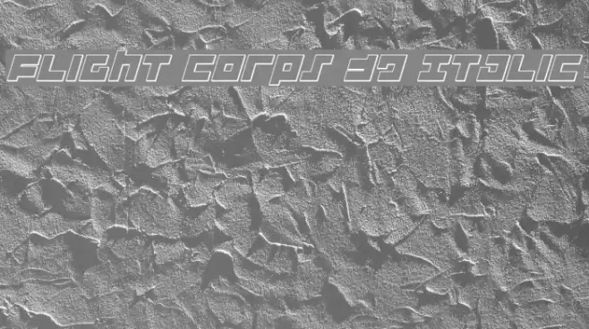Flight Corps 3D Italic Шрифта examples