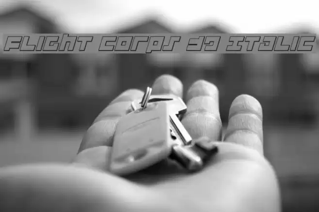 Flight Corps 3D Italic Шрифта examples