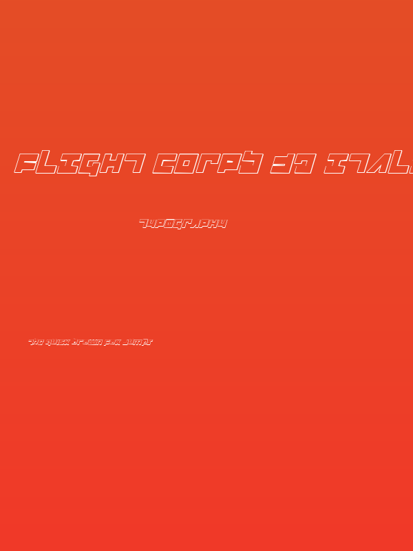 Flight Corps 3D Italic Poster