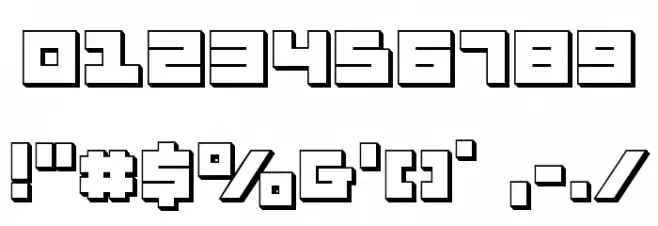 Flight Corps 3D Font OTHER CHARS