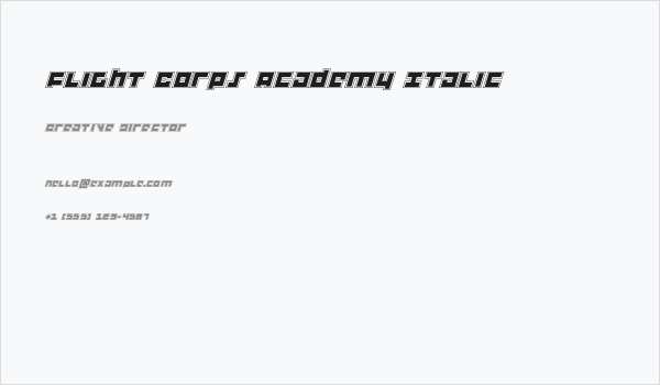 Flight Corps Academy Italic Business Card