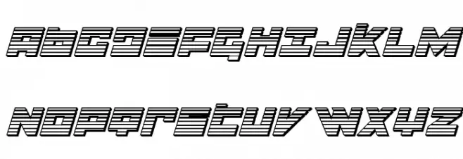 Flight Corps Chrome Italic फ़ॉन्ट अपरकेस