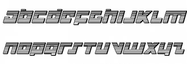 Flight Corps Chrome Italic Font Litere mici