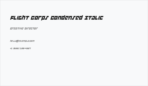 Flight Corps Condensed Italic Business Card