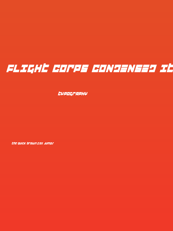 Flight Corps Condensed Italic Poster