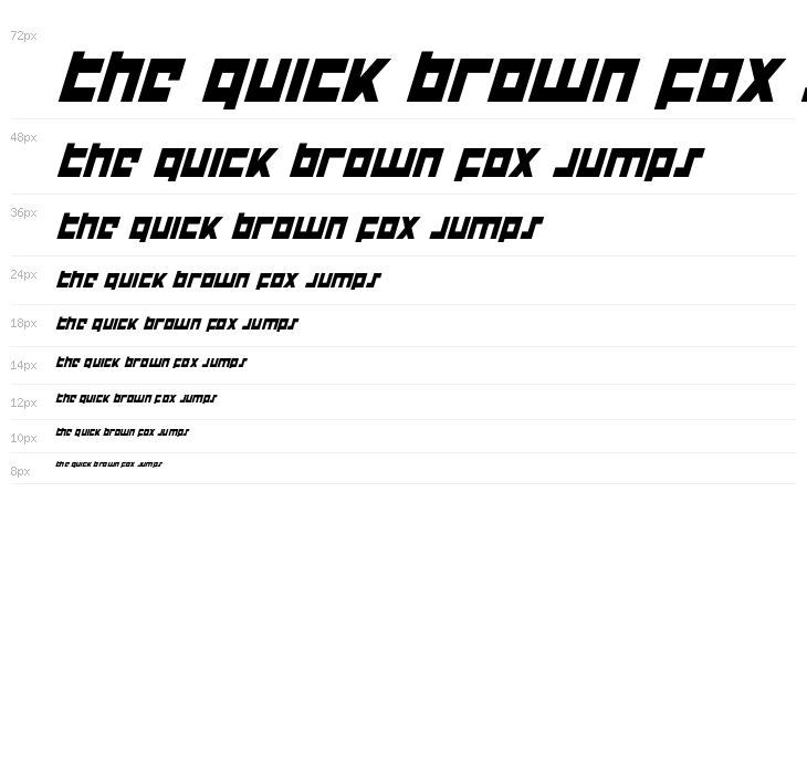 Flight Corps Condensed Italic Waterfall