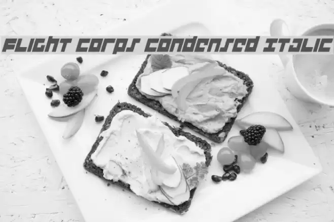 Flight Corps Condensed Italic Fuentes examples