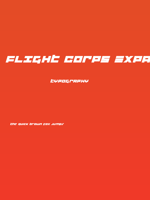 Flight Corps Expanded Italic Poster