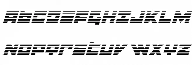 Flight Corps Gradient Italic फ़ॉन्ट अपरकेस