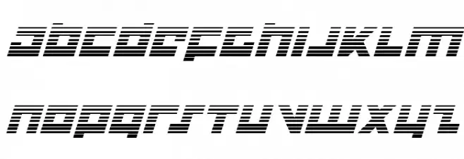 Flight Corps Gradient Italic Font Litere mici