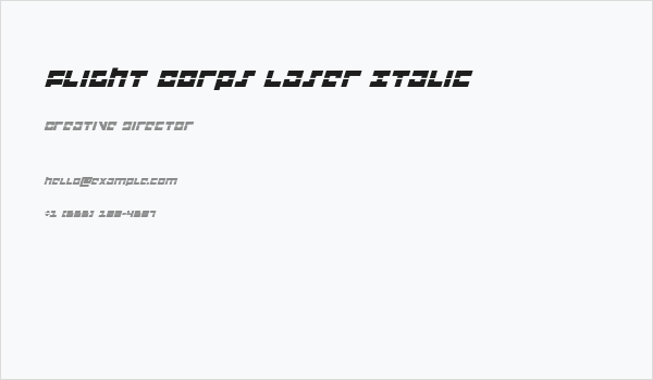 Flight Corps Laser Italic Business Card